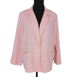 Vintage 90s Cathy Daniels Women's Plus Size Pink Boxy Blazer size Med Barbiecore